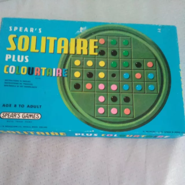 Vintage Spears Colour Solitaire board game. 100% complete. 1970