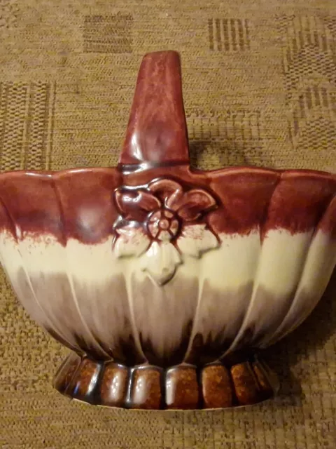 Ceramic Basket Ornament and Jug Shades Of Purple/Brown