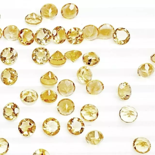 Wholesale Lot 5mm to 9mm Round Facet Natural Citrine Loose Calibrated Gemstone 3