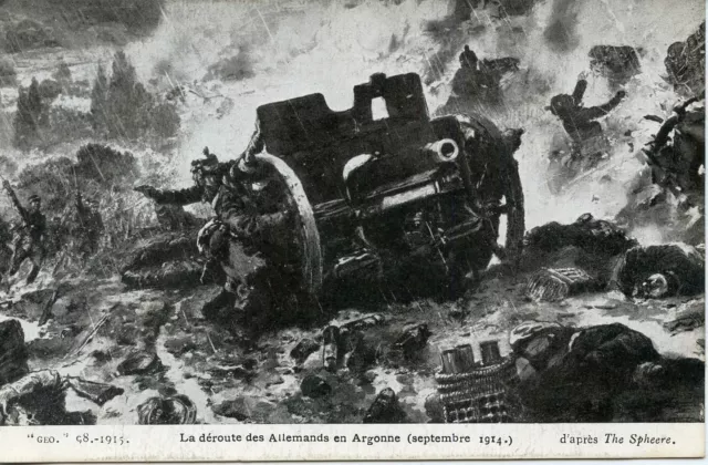 Ww1 // Cpa / Military War // The Route Of The German In Argon