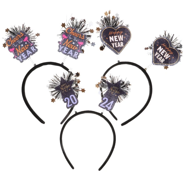 5 PIECES NEW Year Party Hair Accessory Year's Eve Supplies 2024 Decor £