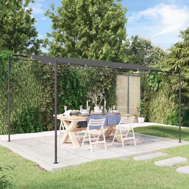 Markise Anthrazit 4x3 m 180 g/m² Stoff und Stahl vidaXL