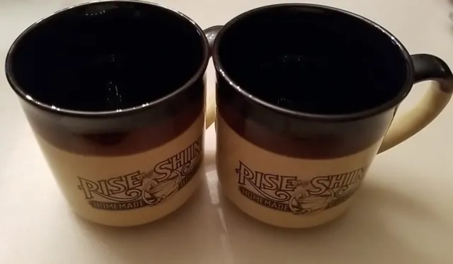 Hardee’s Rise And Shine Homemade Biscuits Vintage 1986 Coffee Mugs Set of 2