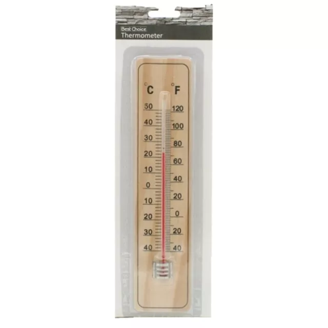 Thermometer Außen Innen Holz Außenthermometer Analog Raum Gartenthermometer Bio