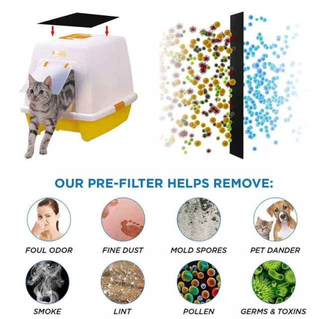 Cat Litter Box Replacement Filter Activated Charcoal Deodorizing Filters Replace