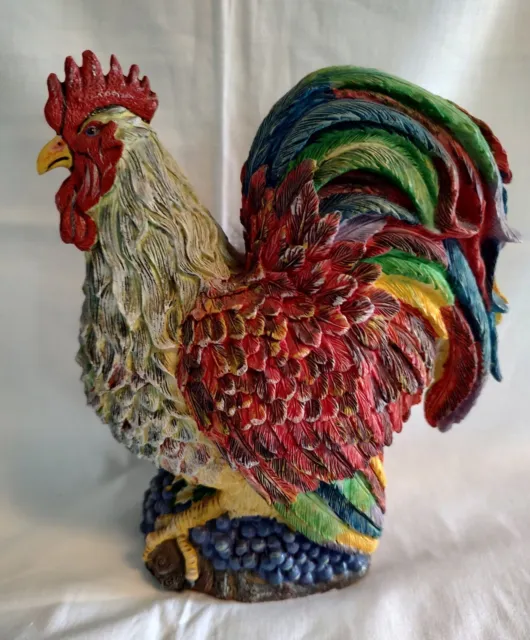 Mountain Man Rooster Resin Figurine Hand Painted 2002  8"