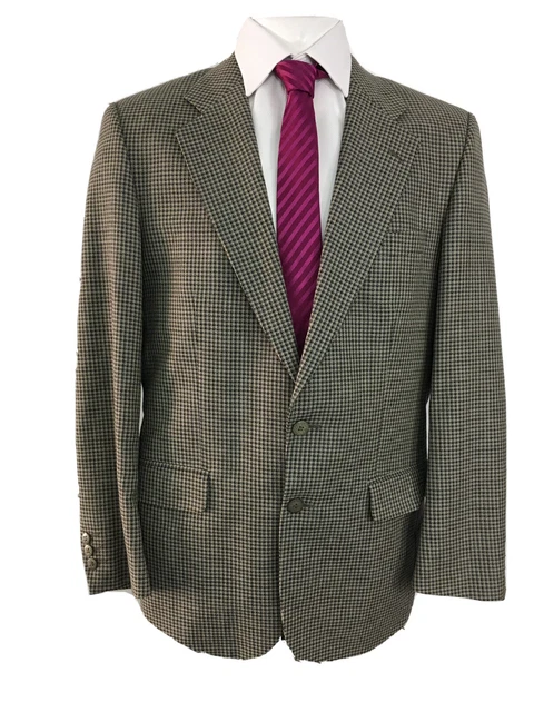 GIACCA TUTA DOUGLAS 40 NORMALE BEIGE MARRONE NERO a quadretti pura lana nuova uomo