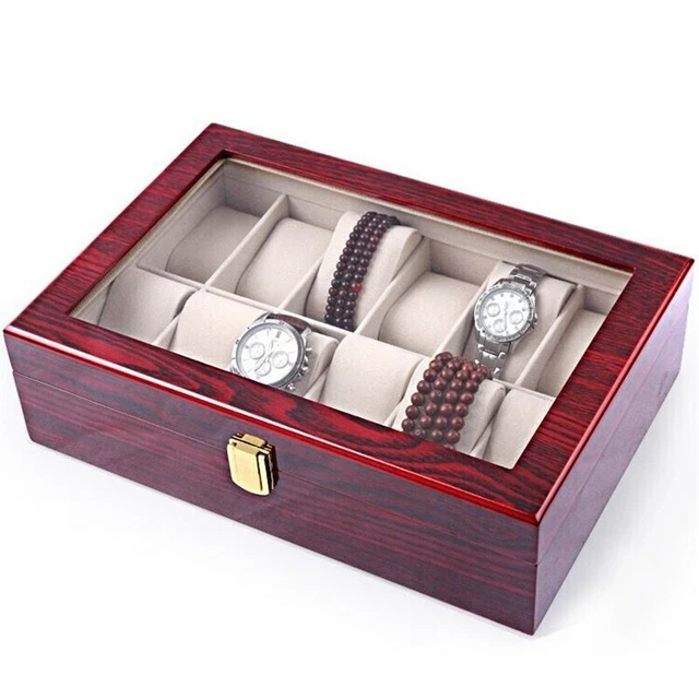Porta Orologi Da Viaggio In Legno Con Cuscino - Scatola Elegante Per Collezione E Esposizione - Foto 3