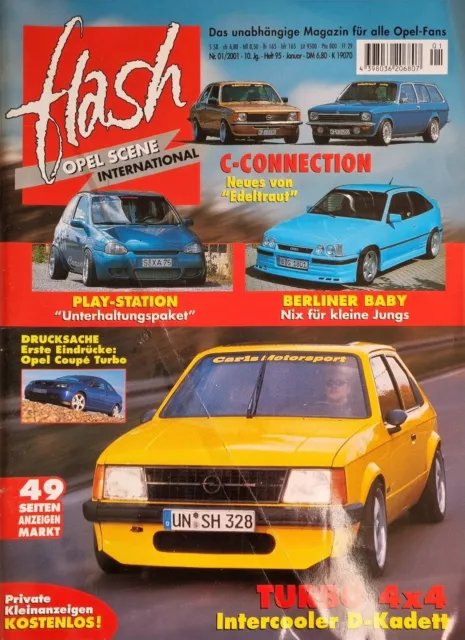 Opel Scene Flash Heft 95 Nr. 01/2001 Kadett C Caravan, Coupe Turbo, Corsa, DTM