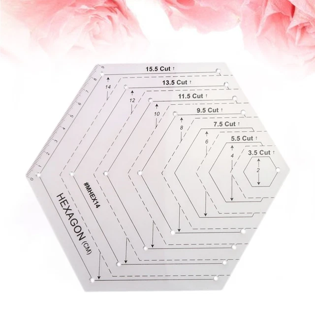 RULER FOR PATCHWORK Hexagon Template Quilting Sewing Guide Quilters £7. ...