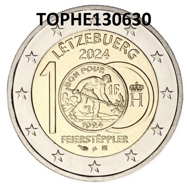 LUXEMBOURG 2024 : pièce 2 euros commémo "Grand-Duc Guillaume II" UNC