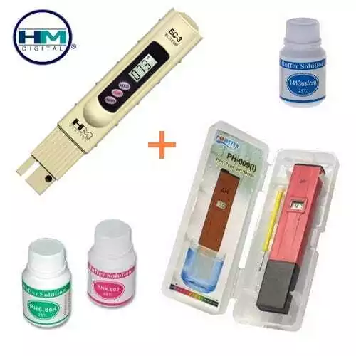 Kit / Pack pH Mètre (PH-009(I)) et Testeur de Conductivité EC HM Digital (EC-3)