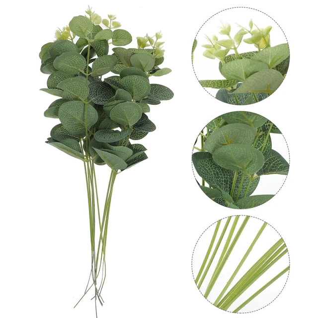 20 pz plugin eucalipto fiore di seta foglie di eucalipto steli