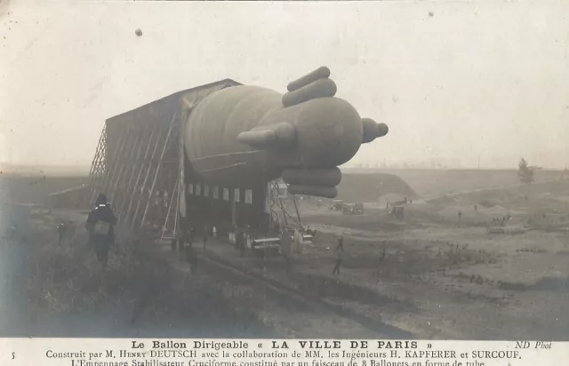 Carte-Photo - Le Ballon  Dirigeable "Ville de Paris"