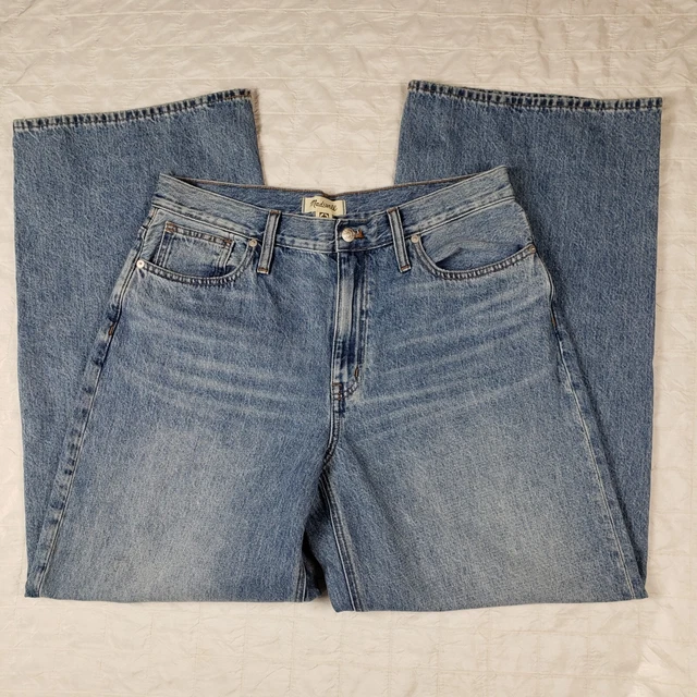 Madewell Superwide Leg Jeans Women's Size 31 Medium Wash Blue Denim High Rise