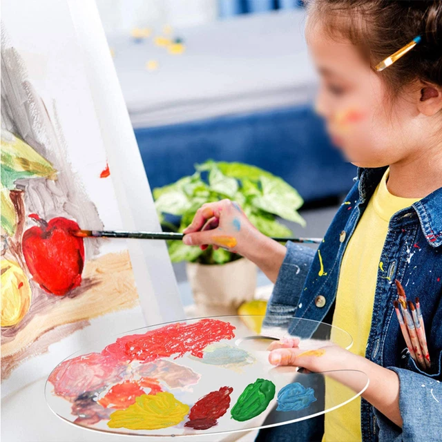 Paleta de colores acrílico mezcla reutilizable hágalo usted mismo pintura artística placa de acrílico con pulgar