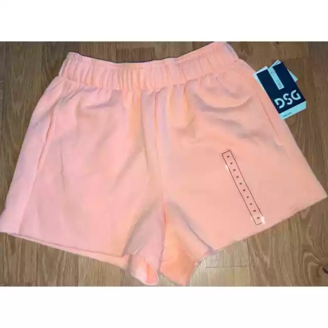 Girls boyfriend fleece shorts bright peach in color. NWT size Med 10-12