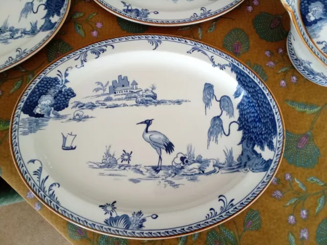 Art Deco Woods Burslem Blue And White Manchu Tureen, Plates etc. Dinnerware 2