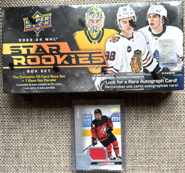 2023-24 NHL Upper Deck Star Rookies Box Set + '22 Connor Bedard WJC #2 card LOT