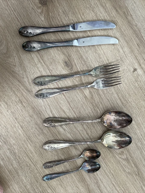 WMF altes Besteck versilbert Blätterranken Einzelteile