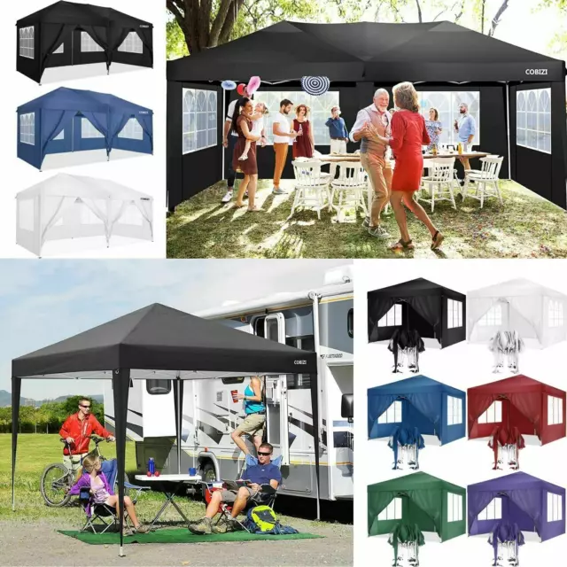 3x6M/3M Pop-Up Pavillon WASSERDICHT Faltpavillon UV Schutz Gartenzelt Pergolen