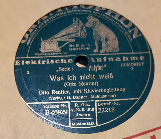 Otto Reutter Grammophon Schellackplatte