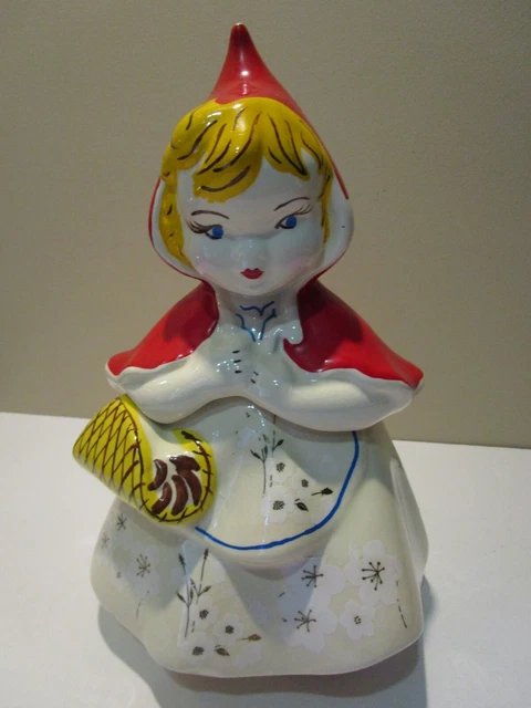 VINTAGE MCCOY LITTLE RED RIDING HOOD COOKIE JAR 1940’s Salt & Pepper