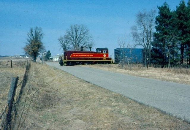 Chicago Madison & Northern  CMNR SW7 202. Brodhead, WI Original Kodak Slide 1981