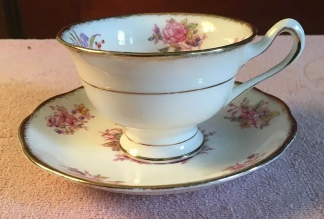 Vintage Royal Albert England Georgina Cup And Saucer Bone China Pink Flowers Tea