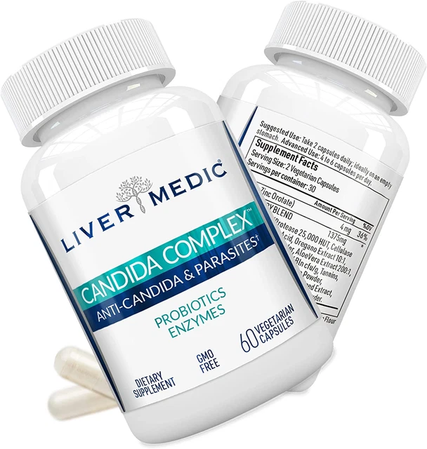 Liver Medic Candida Complex Digestive Enzymes, Enzymes for Digestion and Candida
