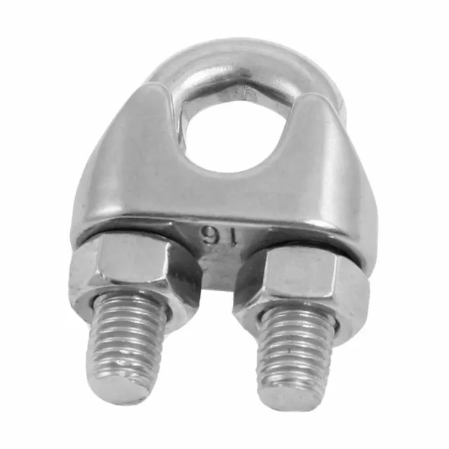 En Acier Inoxydable 16mm  5/20.3 Cm Câble Corde Clip De Serrage Ton Argent