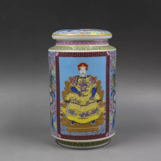 Qing Dynasty Qianlong Year Cloisonne Enamel Figure Teapot Porcelain Ornament