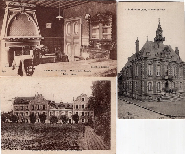 *38090 cpa 27 Lot de 3 cartes Etrépagny