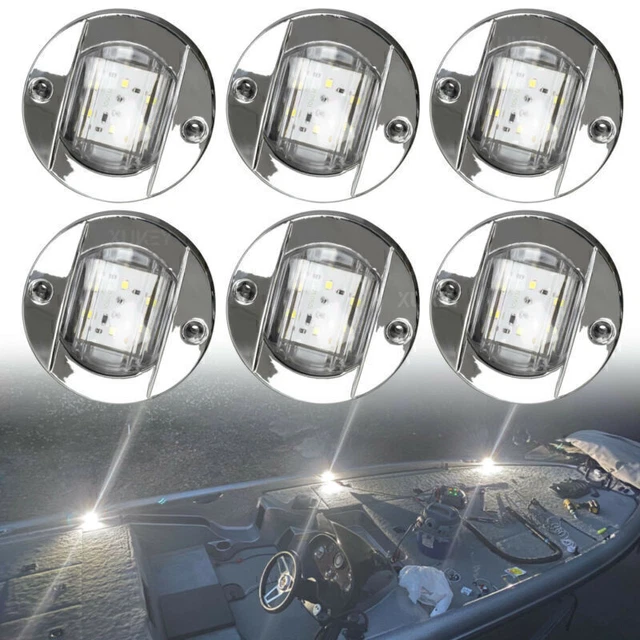 6x Marine Boat Courtesy Deck Cabin Light Stair Garden Walkway Step Yacht White