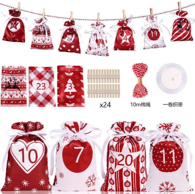 Advent calendar for filling jute bags Christmas calendar fabric~