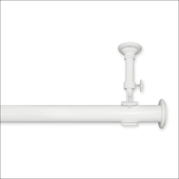 Pinnacle Optima End Cap Curtain Rod Collection  16" - 240" - White