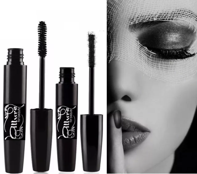 4D Silk Fiber Mascara Waterproof Lashes 2 Piece Set Long Curl Eyelash Extensions