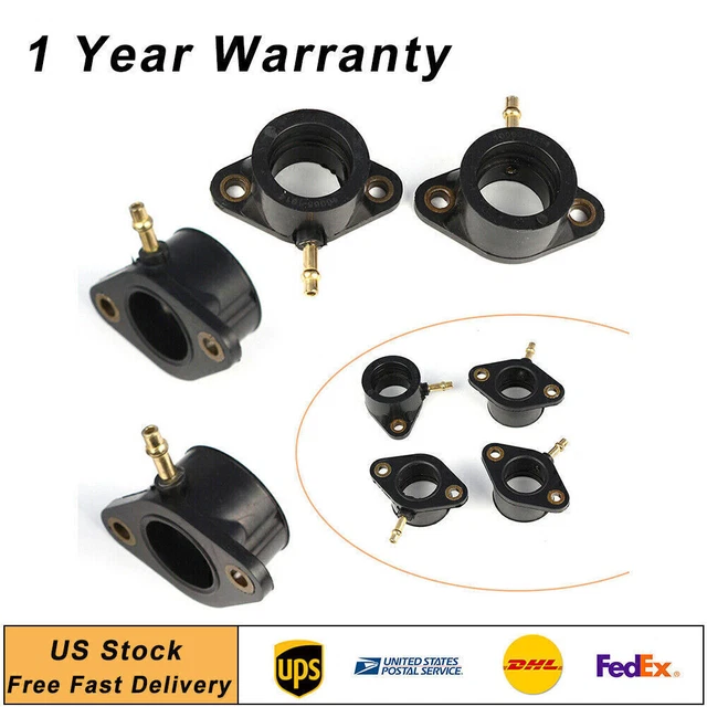4X Carburetor Intake Manifold Holder Adapter for Kawasaki KZ1000 LTD &KZ1100 GPZ