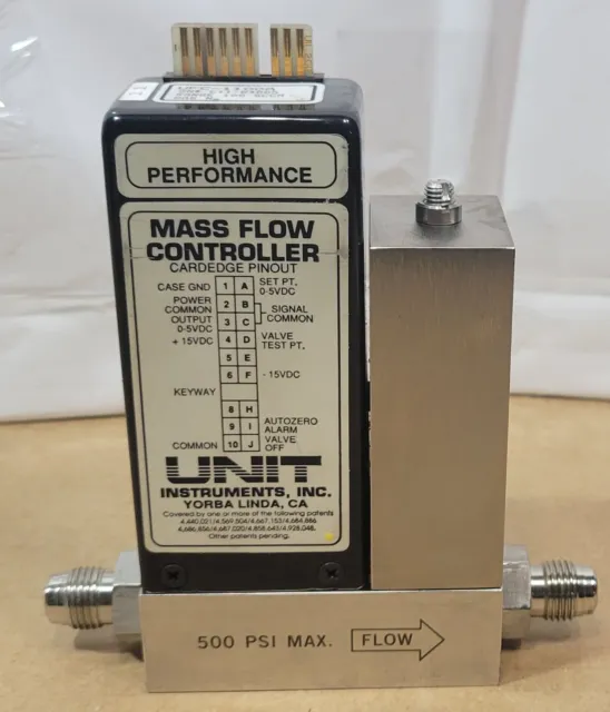 Unit UFC-1100A Mass Flow Controller, Range 100 SCCM, Gas N2, Cal Gas SF6, 500PSI