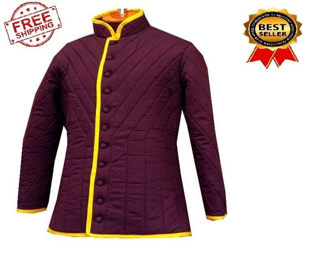 Armatura trapuntata medievale vichinga imbottita Gambeson Costume...