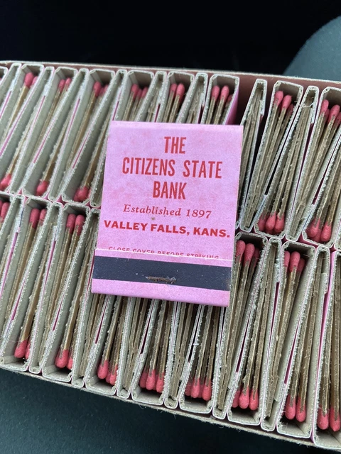 Box of 44 Book Matches The Citizens State Bank Valley Falls, Kansas
