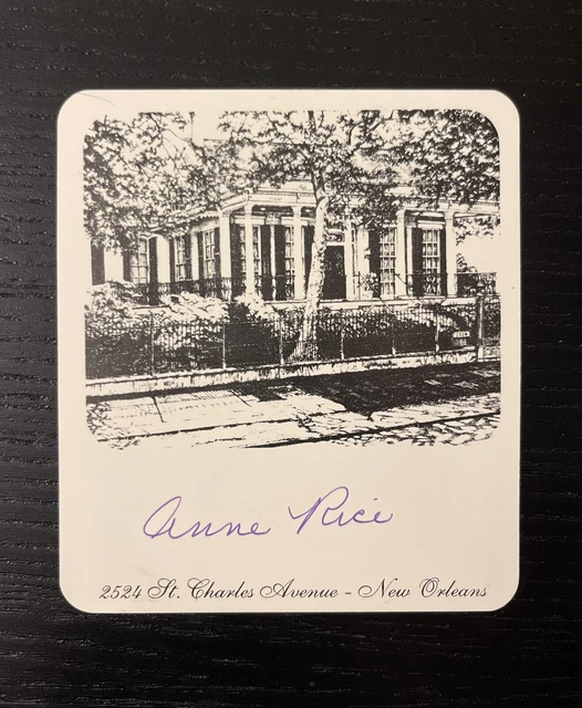 Anne Rice Interview With A Vampire Author Signed Autograph Bookplate New Orleans