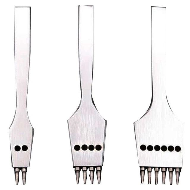 3 piezas 4 mm cuero artesanal orificio redondo punzón de cuero costura desmontable corte Y3L6