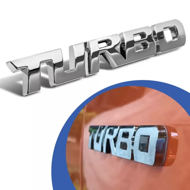 Turbo Emblem Zeichen Chrom Schriftzug 3D Logo Auto Aufkleber Tuning Sticker