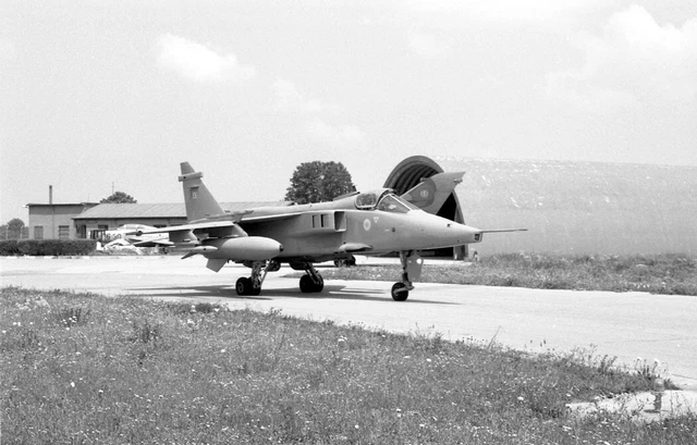 6 Sqn, Jaguar GR.1A, XX962 'EK' at Gioia del Colle, Apr 1994 - B&W Neg_6223