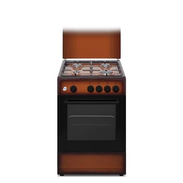 Cuisinière à gaz Four à gaz 4 brûleurs 49 Litres 50x50 Cm Marron Ducati SD554BG