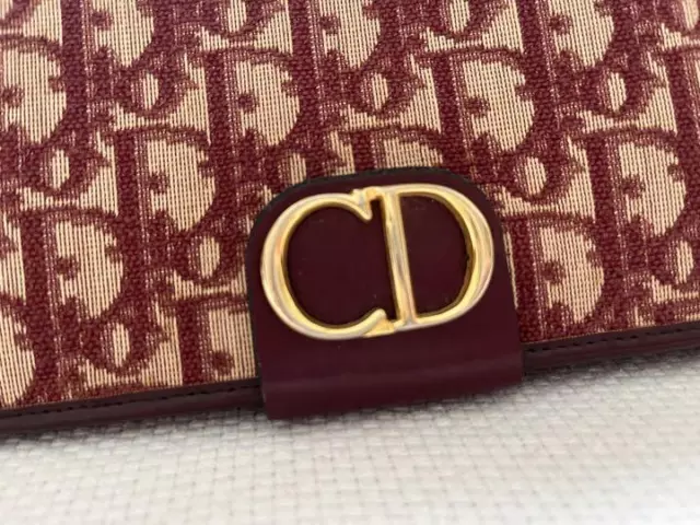 Dior Trotter Burgundy Canvas Shoulder Bag N41 2