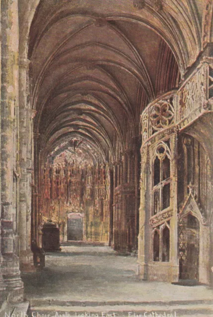 Ely Cathedral North Choir Aisle Looking East Vintage Post Card Edwardian