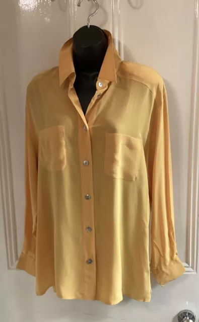 Verse 100% Silk Yellow Stunning Blouse Size 12