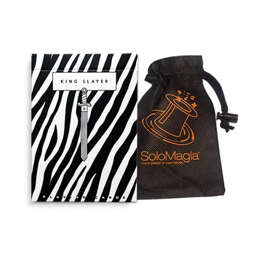 MAZZO DI CARTE Zebra King Slayer Playing Cards - con SOLOMAGIA Card Bag EUR 21,90 - IT